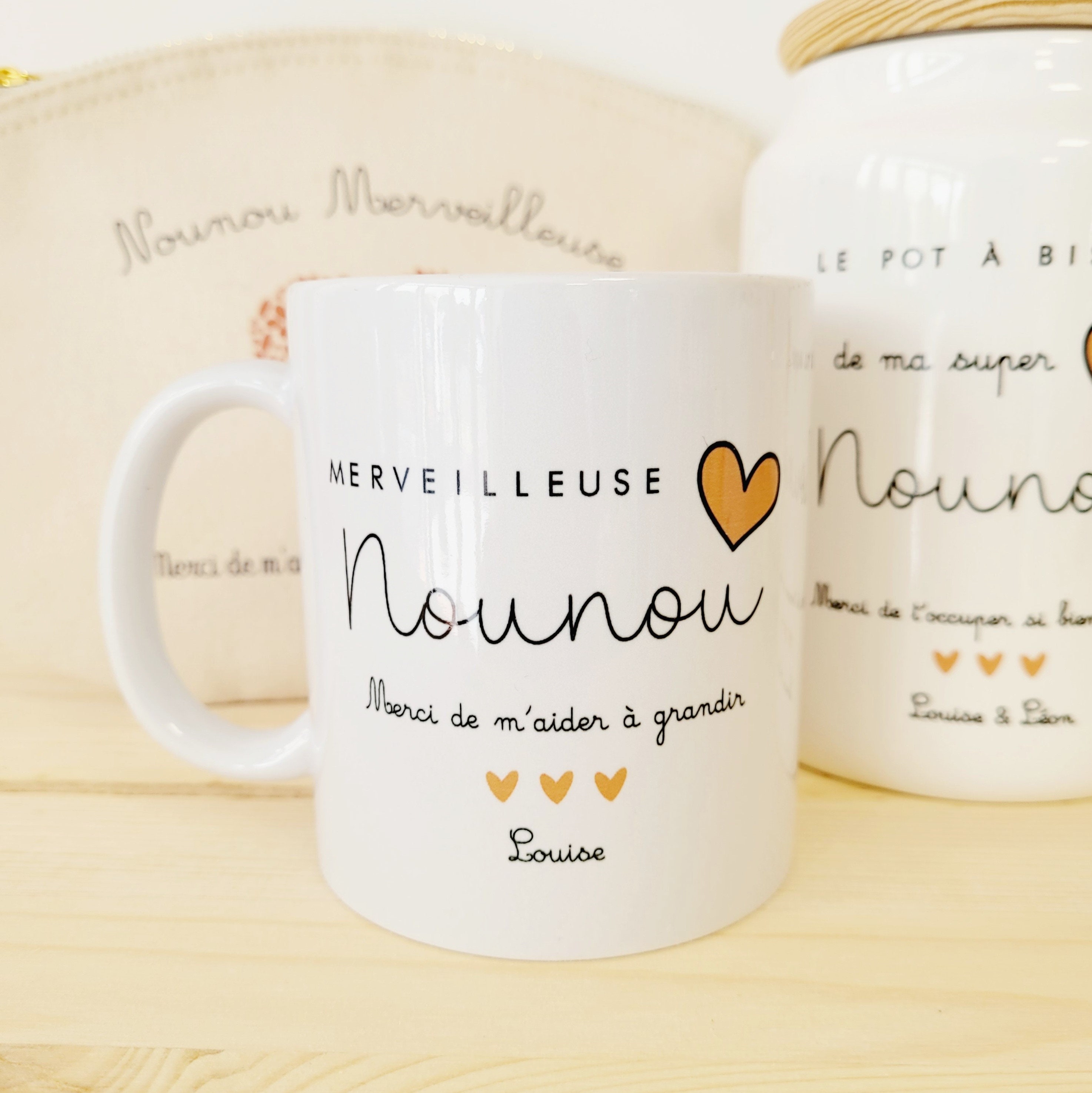 Mug Merveilleuse Nounou/Mug Nounou Cœur Terracotta/Mug Personnalisé Nounou/Tasse Nounou/Cadeau Noël 