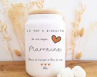 Cadeau personnalisé Baptême/pot à biscuits baptême/pot personnalisé baptême/cadeau marraine parrain/cadeau personnalisé marraine/terracotta