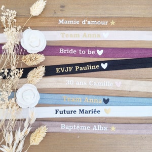 Customizable wedding bracelet/personalized EVJF bracelet/personalized text bracelet/personalized birthday bracelet/baptism bracelet