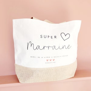 Petit sac Jute ma marraine chérie
