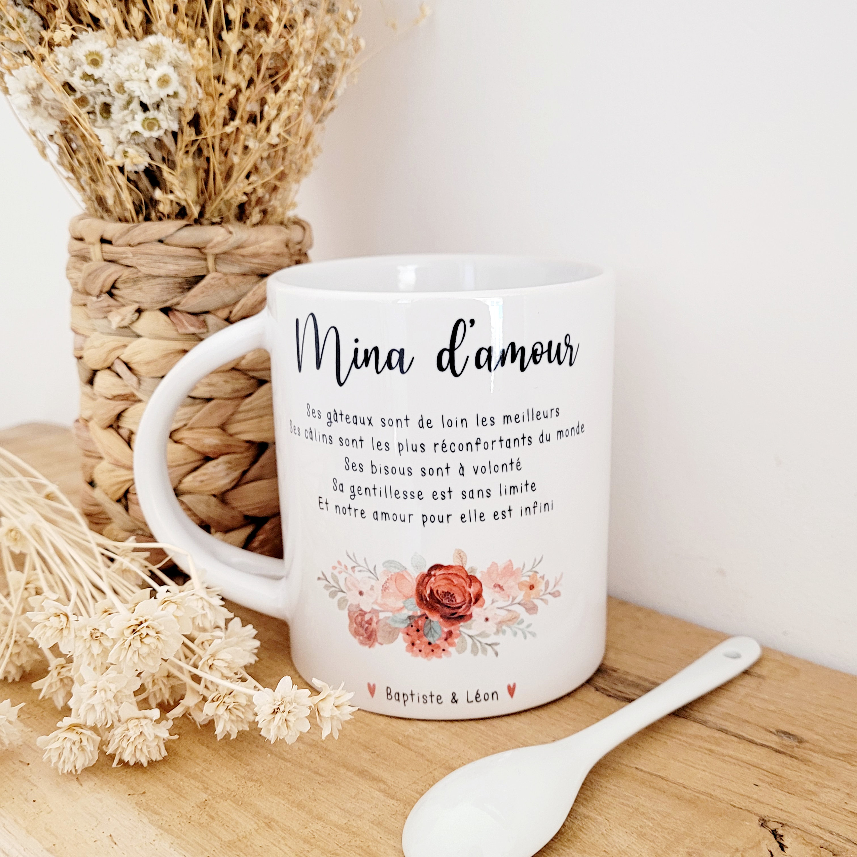 Mug Céramique Mamie/Mug Mamie Fleurs /Mug Personnalisé Fête Des Grand Mères/Cadeau Mamies/Cadeau Gra