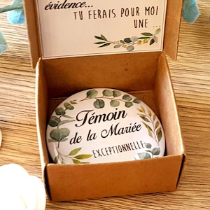 Annonce demande témoin/demande témoin mariée/miroir de poche témoin/cadeau temoin de la mariée /cadeau témoin/surprise témoin /miroir témoin