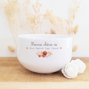 Bol céramique personnalisé/bol petit déjeuner personnalisé/bol personnalisé mamie/bol fête des grands mères/cadeau fêtes des grands mères/ image 1