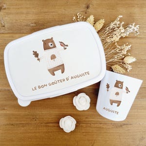 Boite à gouter et gobelet personnalisé enfant /boite à gouter école /gobelet enfant personnalisé/gobelet maternelle/boite à gouter prénom
