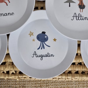 Child polymer plate / child plastic plate / child personalized plate / personalized name plate / baby plate / child dishes image 5