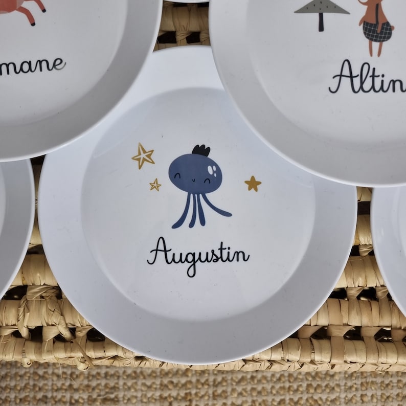Child polymer plate / child plastic plate / child personalized plate / personalized name plate / baby plate / child dishes image 5