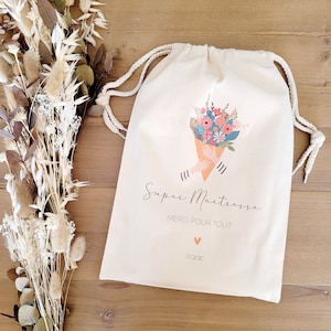 Pochon personnalisé maitresse/pochon merci maitresse/sac merci maitresse/sac personnalisé maitresse/pochon merci nounou/pochon merci atsem