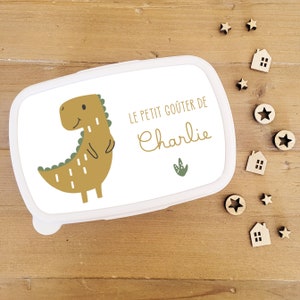 Boîte à goûter enfant personnalisable/boite à goûter prénom personnalisé/boite à goûter enfant/boite à tartines/boite gouter dinosaure