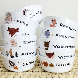 Personalized children's plastic bowl/plastic bowl with name/small children's bowl/personalized children's bowl/children's pattern bowl/children's plastic tableware