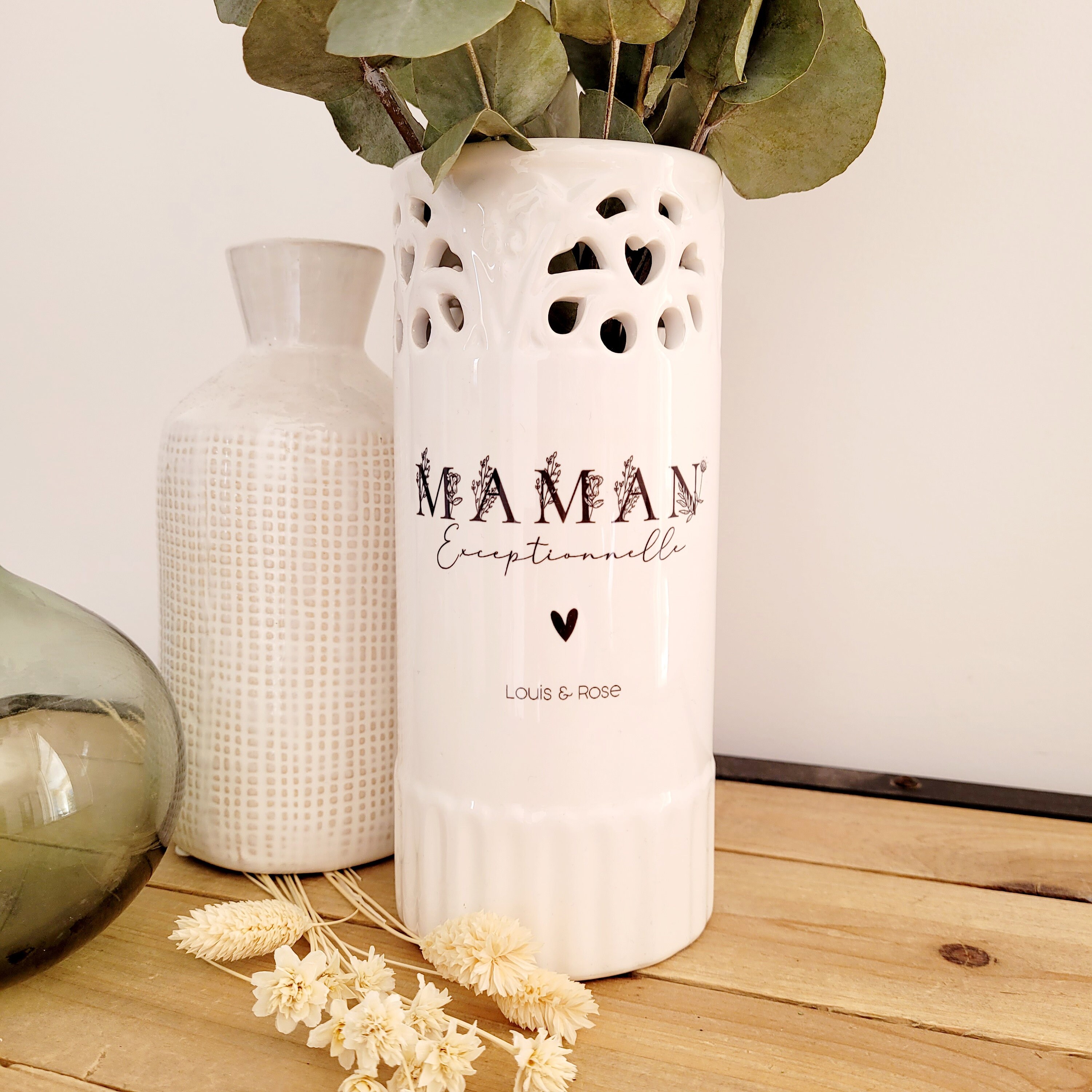 Vase Céramique Personnalisé/Vase Maman/Vase Personnalisé Amman/Vase Fleurs Fête Des Mères/Vase Maman