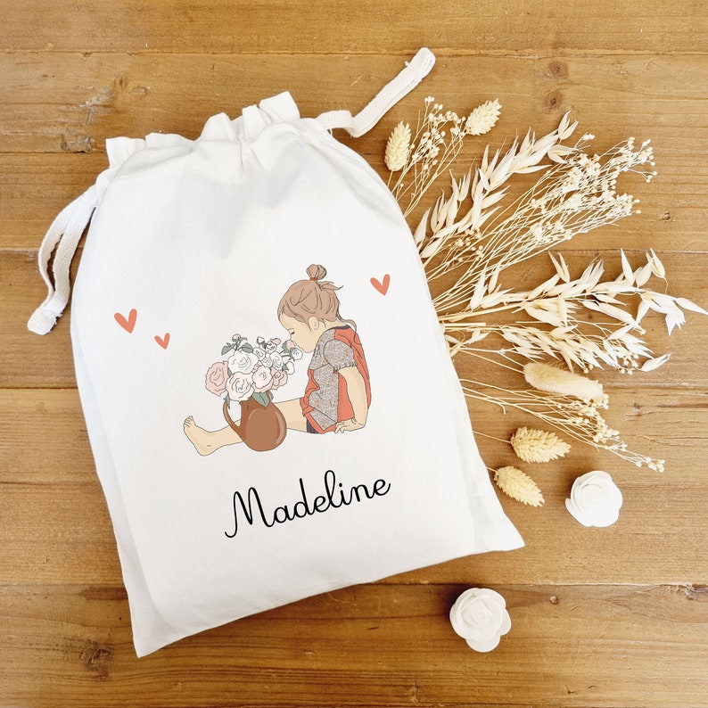Children's storage pouch/personalized children's pouch/personalized storage bag/personalized children's bag/children's spare bag/Madeline image 1