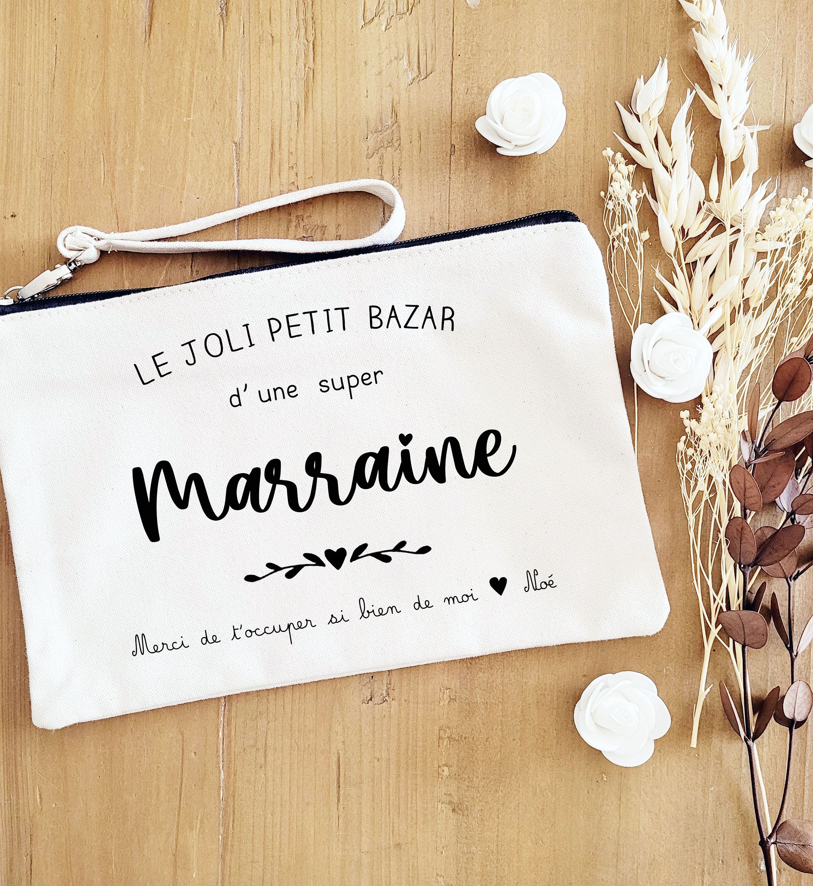 Trousse cadeau marraine/le joli petit bazar d'une super marraine
