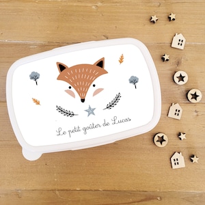 Boite à goûter personnalisable/boite à goûter prénom/boite à goûter /boite a goûter garcon/boite à goûter personnalisé/boite a gouter renard