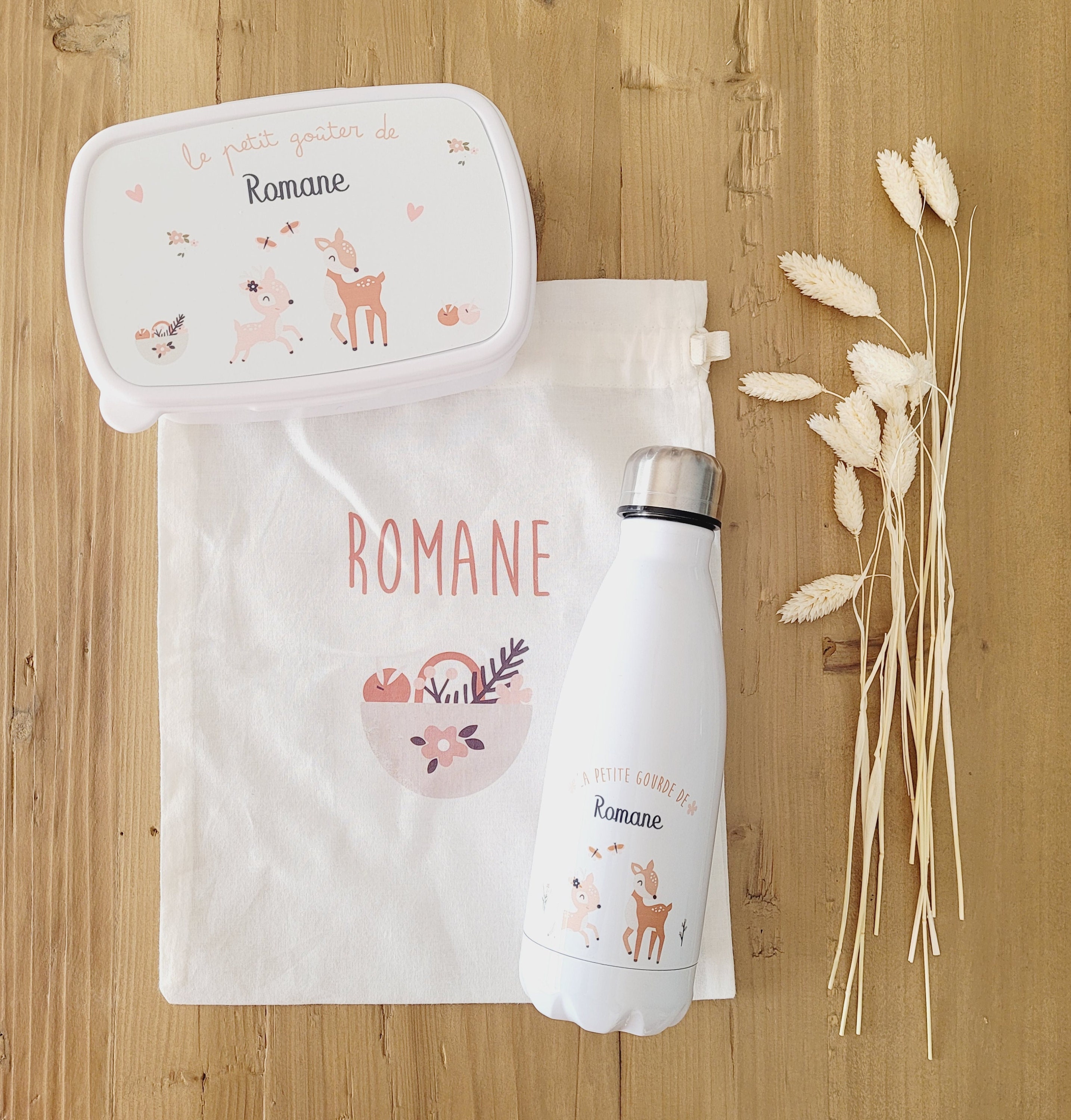 Boîte à goûter & gourde enfant personnalisées Petite sorcière