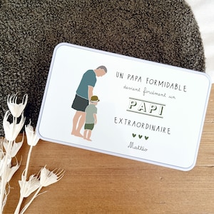 Boite métal Papi/boite personnalisé grand père/boite rangement papi/boite personnalisée papa/idée cadeau papa/fête des pères/papa/papi