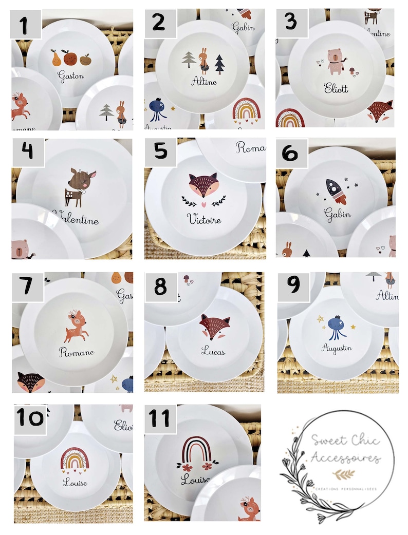 Child polymer plate / child plastic plate / child personalized plate / personalized name plate / baby plate / child dishes image 2