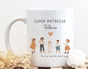 Mug super maitresse/mug personnalisé maitresse/mug merci maitresse/cadeau personnalisé pour maitresse/cadeau fin d'année maitresse/maitresse