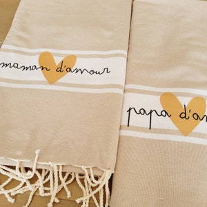 Fouta personnalisée Maman/fouta plage maman/serviette personnalisée maman/drap de plage personnalisé/cadeau fête des mères/maman image 4