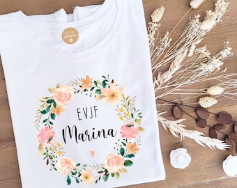 Tee-shirt EVJF couronne Marbella /teeshirt evjf personnalisable/teeshirt EVJF couronne fleur/teeshirt future mariée/tee shirt evjf/EVJF