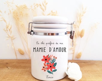 Petit pot en céramique hermétique personnalisé/petit pot à thé/petit pot à sucre/petit pot décoratif/pot personnalisé mamie/fête des mamies