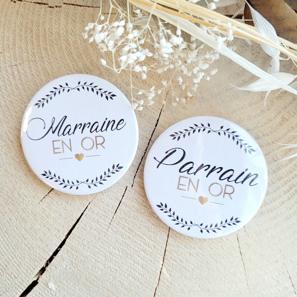 Bagde Parrain Marraine/duo badge parrain et marraine/magnet Parrain Marraine/demande parrain marraine/cadeau parrain marraine/cadeau bapteme