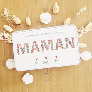 Boite métal maman/boite personnalisée maman/boite a biscuits maman/boite a biscuits personnalisée/boite à bijoux maman/boite métal/libertie