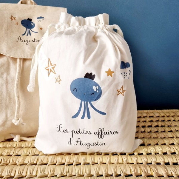 Pochon rangement enfant/pochon enfant personnalisé/sac de rangement personnalisé/sac enfant personnalisé/sac rechange enfant/Augustin