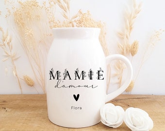 Pot à lait personnalisable/petit vase céramique/vase personnalisé maman/vase fête des mères/pot à lait maman/cadeau fête des mères/Botanica