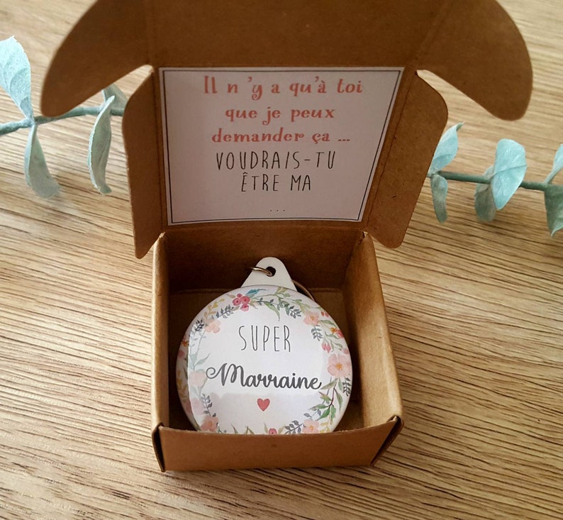 Cadeau annonce marraine/ idee demande marraine/ cadeau porte Etsy