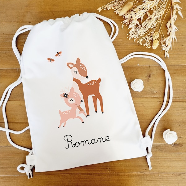 Petit sac a dos enfant/sac Romane/sac maternelle prénom/sac maternelle personnalisé/sac crèche enfant/sac fillette/sac couronne de fleurs