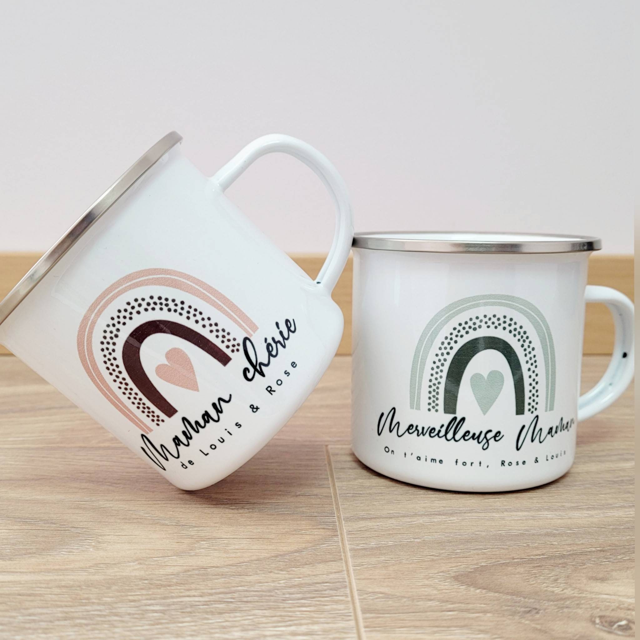 Mug Personnalisable Maman/Mug Personnalisé /Mug Bonne Fête Maman Acier Émaillé Vintage Maman/ Mug Ar