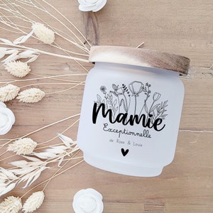 Petit pot personnalisable mamie/pot décoratif mamie/bocal en verre 450ml/pot cuisine mamie personnalisé/pot personnalisé grand-mère/mamie