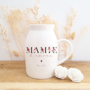 Customizable milk jug/small ceramic vase/personalized mom vase/mother's day vase/mom milk jug/mother's day gift/Burgundy