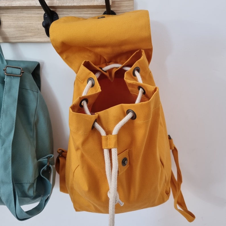 Kindergarten backpack/child backpack/first name backpack/organic cotton backpack/mini color backpack/nursery backpack/customizable backpack image 3