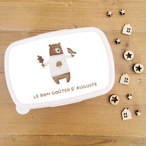 Boite à gouter personnalisée/boite à gouter maternelle/boite à gouter enfant/boite à gouter prénom/boite gouter école/goûter école/Auguste