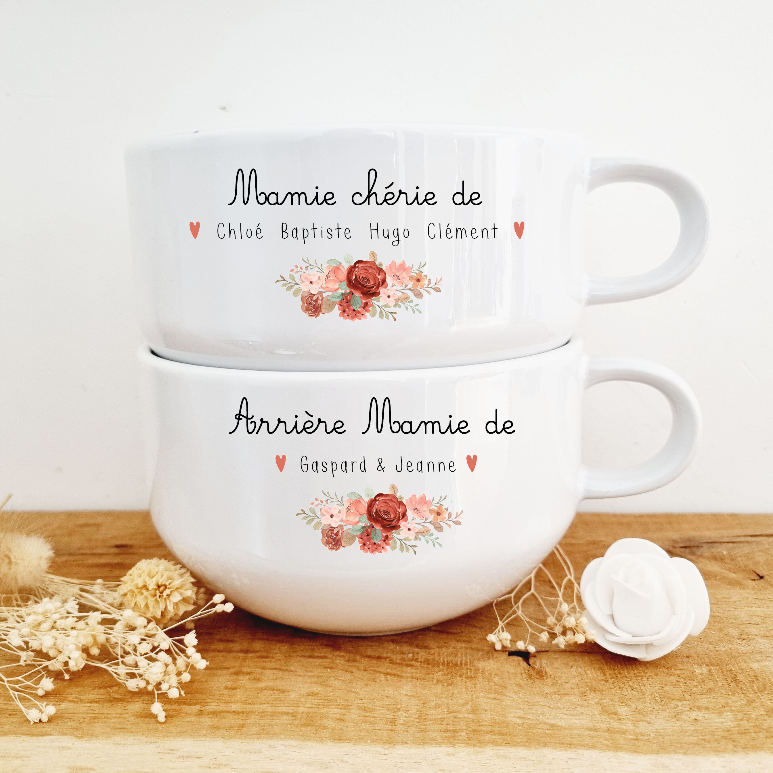 GRUSS & CO 48948 - Bol Grès Émaillé 'Beste Mama' 60 Cl Rose - Cadeau Fête Des Mères Maman