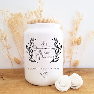 Cadeau personnalisé parrain/idée cadeau parrain/pot à biscuits parrain/pot à gourmandises parrain/pot céramique personnalisé parrain/parrain