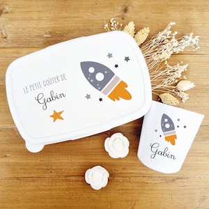 Boite à gouter et gobelet personnalisé enfant /boite à gouter école /gobelet enfant personnalisé/gobelet maternelle/boite à gouter prénom