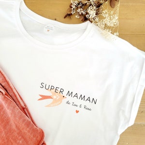 Tee-shirt personnalisé super maman/teeshirt fête des mères/tee-shirt fête des mamans/tee-shirt super maman/cadeau maman/fête des mères/maman image 1