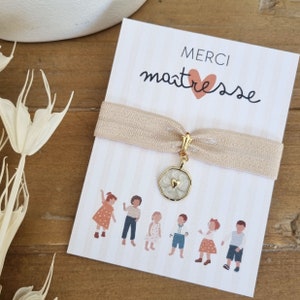Carte bracelet merci maitresse/bracelet pour maitresse/cadeau merci maitresse/bijou maitresse/cadeau maitresse/cadeau fin d'année/maitresse
