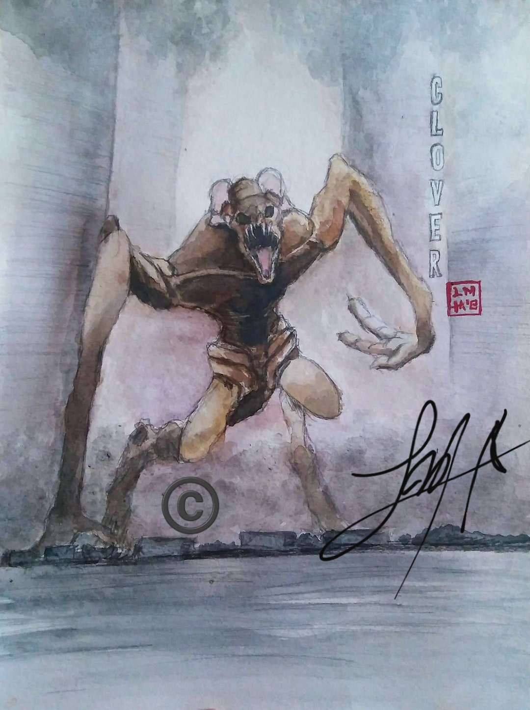 Cloverfield Monster Watercolor Painting - Etsy