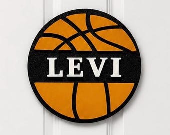 Custom 3D Printed Name Sign | Kids Bedroom Door Sign | Personalized Wall Decor | Basketball Name Sign | Boy Room Name Sign |