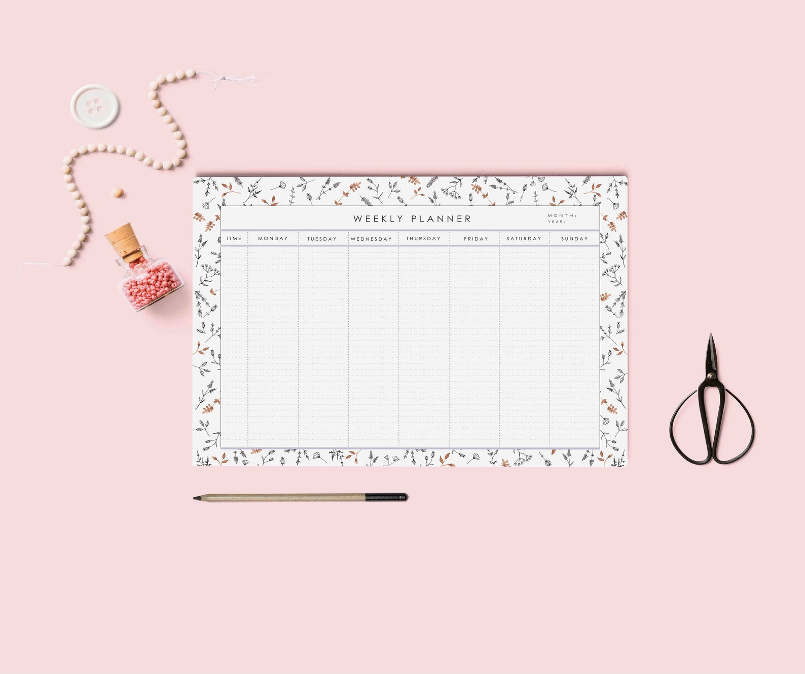 Weekly planner printable Desk Planner Weekly Planner Pdf | Etsy
