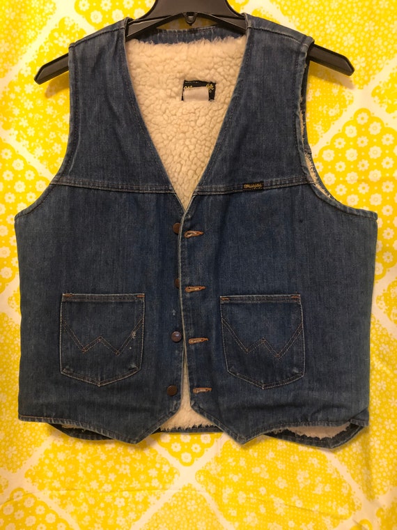 Sherpa lined Wrangler Denim Vest