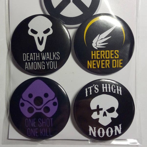 Overwatch pin set, fridge magnets, Overwatch badges, pinback buttons