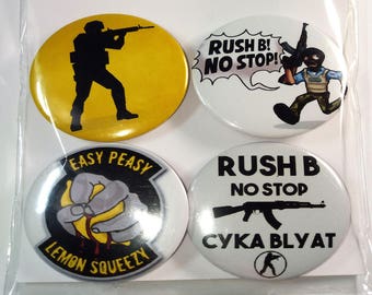 Counter Strike speldset, koelkastmagneten, CS GO-badges, speldknoppen