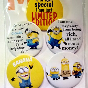 Despicable mich Stifte, Kühlschrank Magnete, Minions Abzeichen, Despicable Me Pinback-Tasten