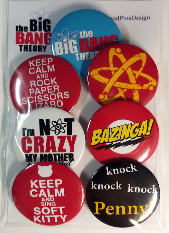 The Big Bang Theory pins fridge TBBT badges TBBT Etsy