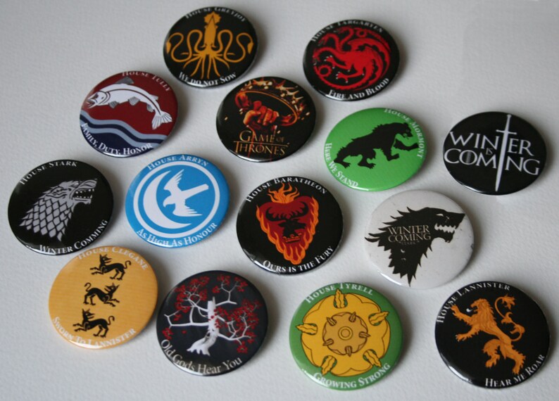 Game of Thrones All GOT Houses GOT Badges Buttons Etsy