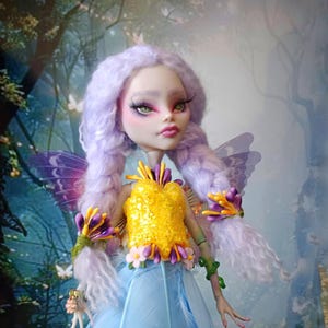 OOAK Monster High Fairy Doll | Handmade Fantasy Repaint | Art Collector Doll | Elowen, Forest Fairy